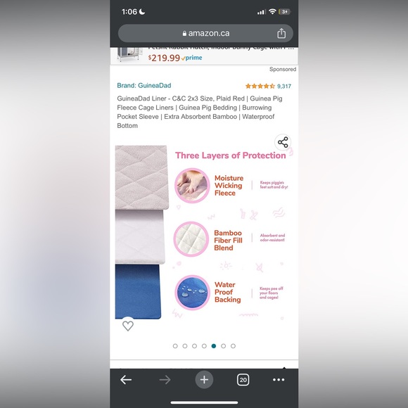 Small animal bamboo blanket liner (paid $94 inc tax) - Picture 2 of 2